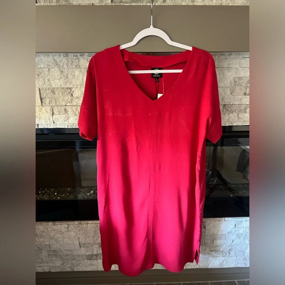 Bobeau size Large red Bohemian sheath dress NWT - Picture 1 of 9
